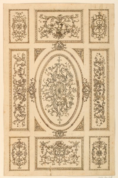Rysunek, projekt sufitu, ok. 1750 r. autorstwa Unknown artistUnknown artist