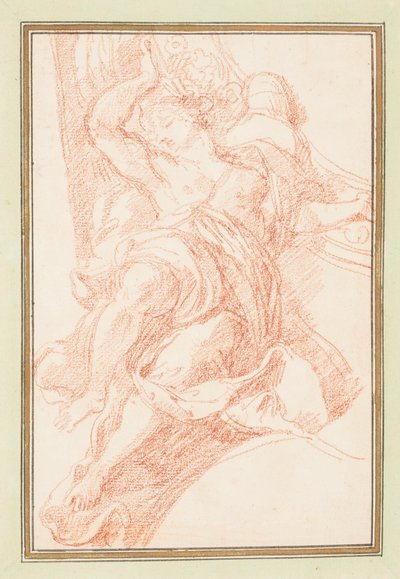 Rysunek, detal sufitu z postacią i motywem dekoracyjnym, ok. 1759-70 autorstwa Unknown artistUnknown artist