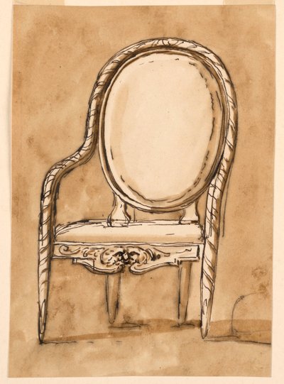 Rysunek, krzesło, 1780-1790 autorstwa Unknown artistUnknown artist