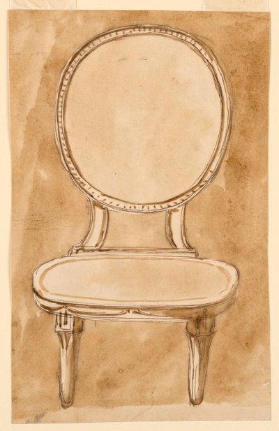 Rysunek, krzesło, 1780-90 autorstwa Unknown artistUnknown artist