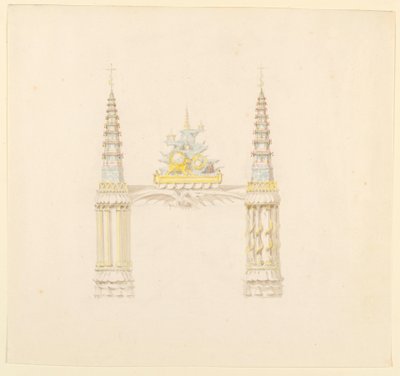 Rysunek, komin, zachodnia ściana pokoju muzycznego, ok. 1820 r. autorstwa Unknown artistUnknown artist