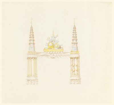 Rysunek, komin, zachodnia ściana pokoju muzycznego, ok. 1820 r. autorstwa Unknown artistUnknown artist