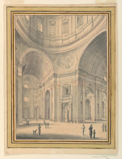 Rysunek wnętrza kościoła, ok. 1770 r. autorstwa Unknown artistUnknown artist