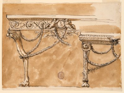 Rysunek, stoły konsolowe, ok. 1790 r. autorstwa Unknown artistUnknown artist