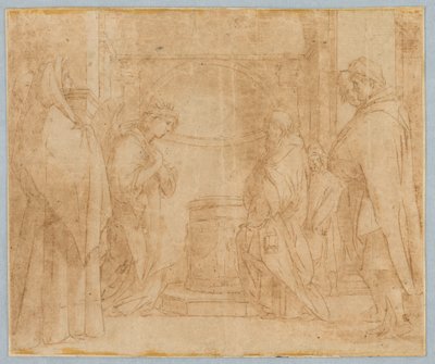 Rysunek, kopia po Zwiastowaniu Anioła Zachariaszowi, 1538-1600 autorstwa Unknown artistUnknown artist
