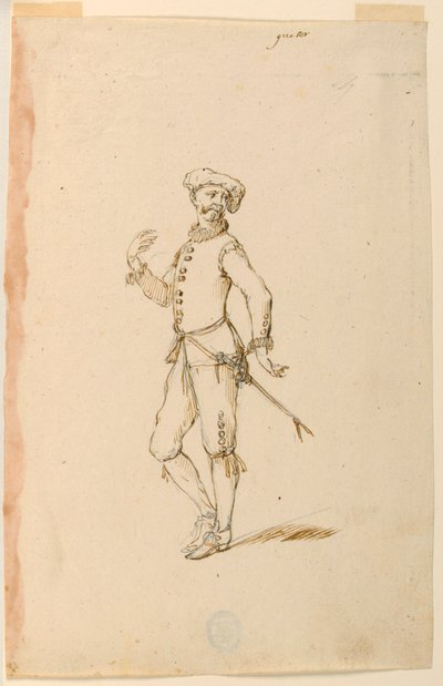 Rysunek, projekt kostiumu: Kapitan baletu, ok. 1720 r. autorstwa Unknown artistUnknown artist