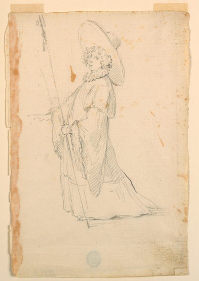 Rysunek, projekt kostiumu: Dziewczyna w fantastycznym stroju baletowym, ok. 1720 r. autorstwa Unknown artistUnknown artist