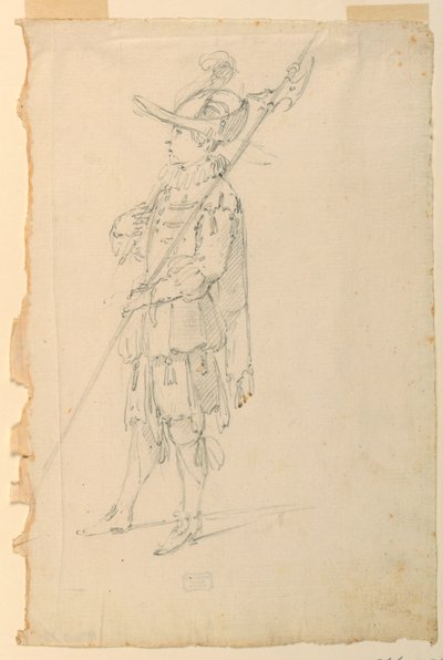Rysunek, projekt kostiumu: Halabardnik do baletu, ok. 1720 r. autorstwa Unknown artistUnknown artist