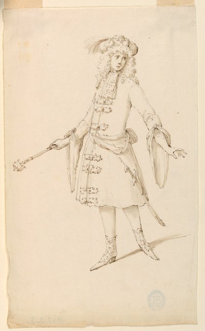 Rysunek, projekt kostiumu: Szlachcic, król lub książę w balecie, ok. 1720 r. autorstwa Unknown artistUnknown artist