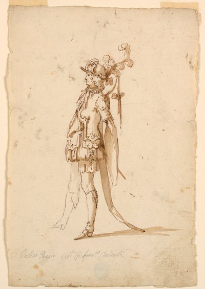 Rysunek, projekt kostiumu: Strona do baletu, ok. 1720 r. autorstwa Unknown artistUnknown artist