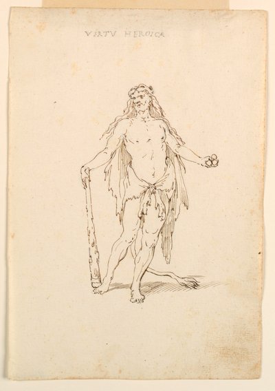 Rysunek, projekt kostiumu: Heroiczna siła w balecie, ok. 1720 r. autorstwa Unknown artistUnknown artist