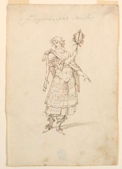 Rysunek, projekt kostiumu: Waleczność i muzyka do baletu, ok. 1720 r. autorstwa Unknown artistUnknown artist