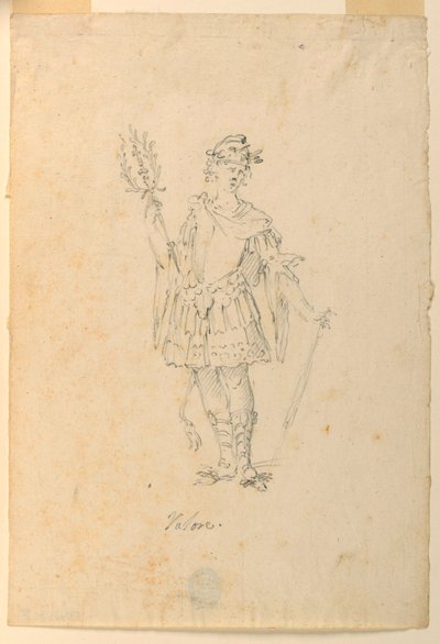 Rysunek, projekt kostiumu: Valor for a Ballet, ok. 1720 r. autorstwa Unknown artistUnknown artist