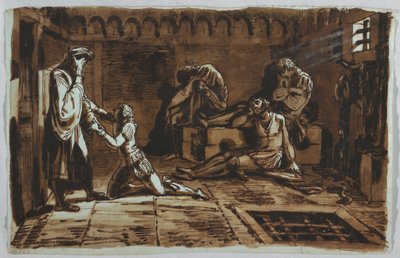 Rysunek, Śmierć hrabiego Ugolino i jego synów, 1815-1823 autorstwa Unknown artistUnknown artist