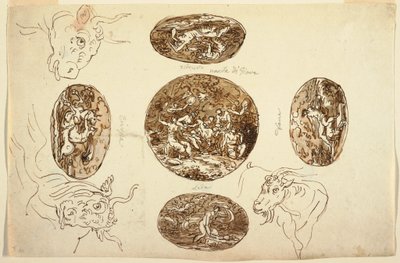 Rysunek, Czyny Jowisza, na sufit, 1812 r. autorstwa Unknown artistUnknown artist