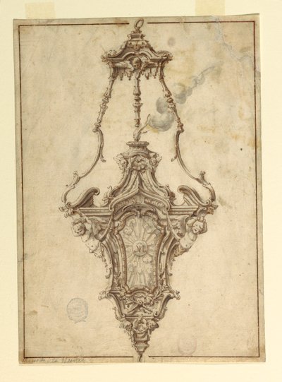 Rysunek, projekt kadzielnicy, 1725-1750 autorstwa Unknown artistUnknown artist