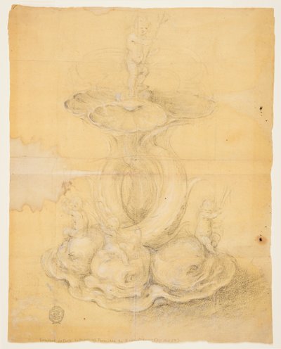Rysunek, projekt elementu centralnego, 1630-60 autorstwa Unknown artistUnknown artist