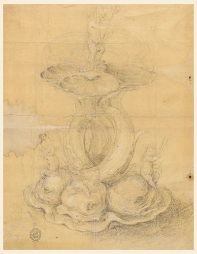 Rysunek, projekt elementu centralnego, 1630-60 autorstwa Unknown artistUnknown artist