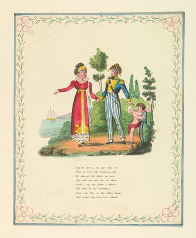 Kartka okolicznościowa, "Zostań na brzegu, - och, zostań ze mną...", ok. 1821 r. autorstwa Unknown artistUnknown artist