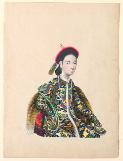 Miniatura, portret siedzącej damy, ok. 1820-60 autorstwa Unknown artistUnknown artist