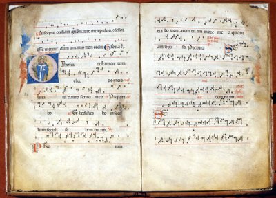 XIV-wieczny Mszał liturgii ambrozjańskiej. Archiwum kapituły św. Ambrożego w Mediolanie autorstwa Unknown artist