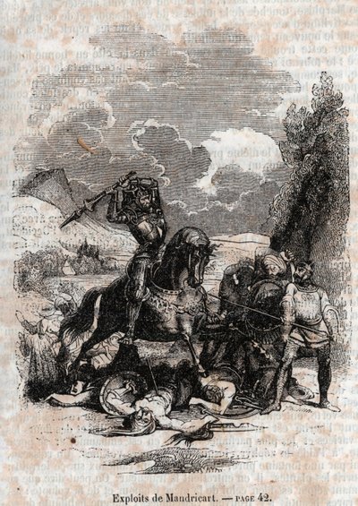 1851 grawerunek z „”Roland furieux”” autorstwa Unknown artist