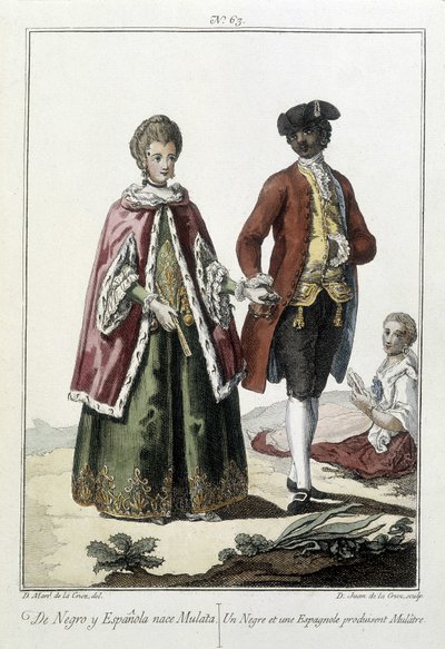 Czarna i Hiszpanka rodzą mulatkę - grawer autorstwa Unknown artist