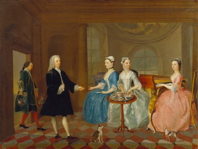 Rodzina podana z herbatą, prawdopodobnie rodzina Carterów autorstwa Unknown artist