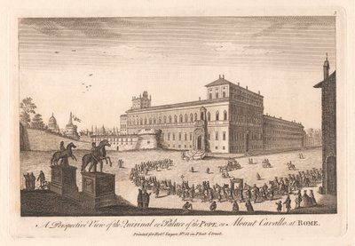 Widok perspektywiczny Kwirynału lub Pałacu Papieża na górze Cavalle w Rzymie autorstwa Unknown artist