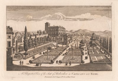 Uma visão em perspectiva da sede do Belvedere no Vaticano perto de Roma polonês autorstwa Unknown artist