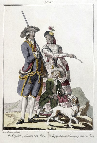 Hiszpanka i Mauryjczyk rodzą alvina - grawer autorstwa Unknown artist