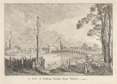 Widok na most Fulham z Putney autorstwa Unknown artist