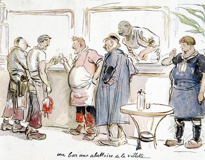 Bar w rzeźniach Villette w Paryżu. autorstwa Unknown artist