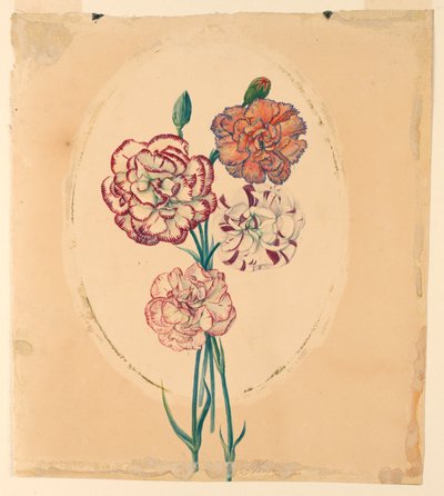 Pęczek czterech goździków autorstwa Unknown artist
