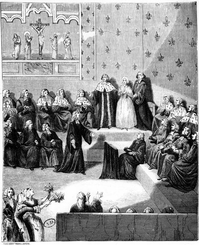 Rozprawa sądowa. 18 wiek. autorstwa Unknown artist