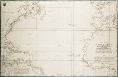 Mapa ogólna Oceanu Atlantyckiego na północ od równika autorstwa Unknown artist