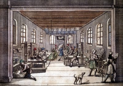 Drukarnia na początku XVIII wieku. autorstwa Unknown artist