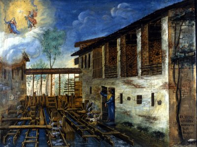 Małe dziecko uratowane z palet młyna wodnego. autorstwa Unknown artist