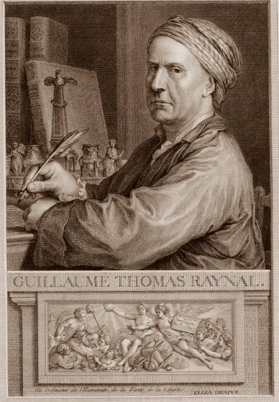 Opat Guillaume Thomas Raynal (1713-1796) Grawerowanie angielskiego pisarza według Charles-Nicolas Cochin II - Grawerowanie Guillaume Thomas Raynal (Guillaume-Thomas) autorstwa Unknown artist