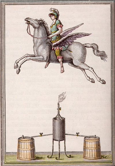 Aerostatyczna figura 6 stóp 8 cali długości, 9 stóp 6 cali wysokości wykonana przez braci Enslen (Christian Gottfried autorstwa Unknown artist