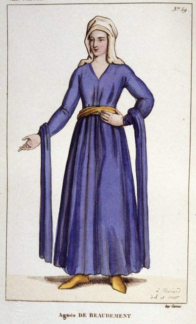 Agnès De Baudemment, Pani Mózgu (1130-1218). autorstwa Unknown artist