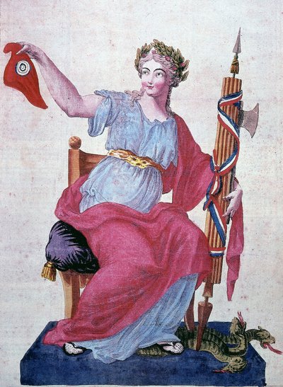 Alegoria Rzeczypospolitej i Wolności do czapki frygijskiej autorstwa Unknown artist