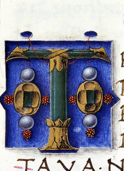 Alfabet: zminiaturowana litera T autorstwa Unknown artist
