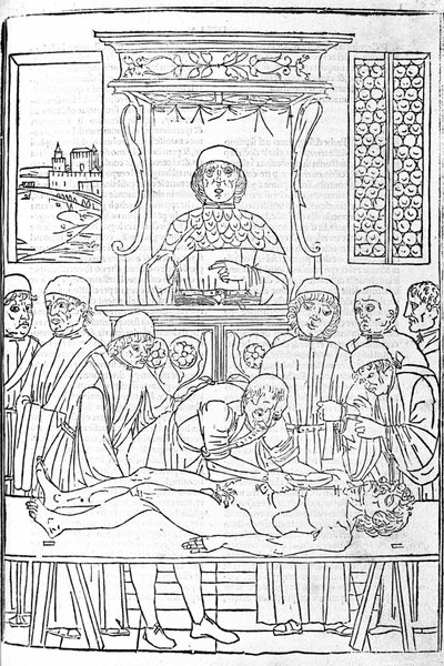 Rozcięcie anatomiczne. Grawerowanie z traktatu o medycynie autorstwa Gerolamo Cardano (Cardanus Hieronymus), Florencja autorstwa Unknown artist