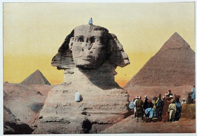 Starożytny Egipt: sfinks i piramidy w Gizie (Gizeh, Gizeh, Giza, Giza). Koniec XIX wieku. autorstwa Unknown artist