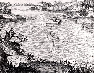 Aparatura umożliwiająca nurkowi oddychanie pod wodą autorstwa Unknown artist