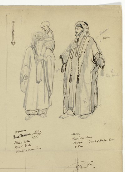 Arabski mężczyzna, kobieta i dziecko autorstwa Unknown artist