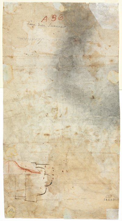 Szkic architektoniczny (verso) autorstwa Unknown artist