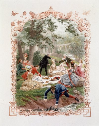 Arystokratyczny piknik w ogrodach zamku w Wersalu autorstwa Unknown artist
