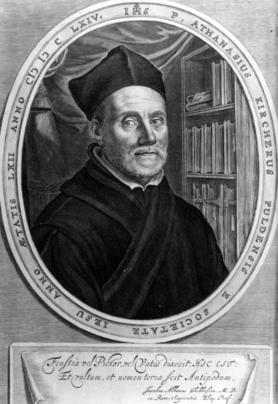 Athanasius Kircher (1601 - 1680), jezuita, orientalista i uczony niemiecki - Grawerowanie sd XVIII wiek autorstwa Unknown artist